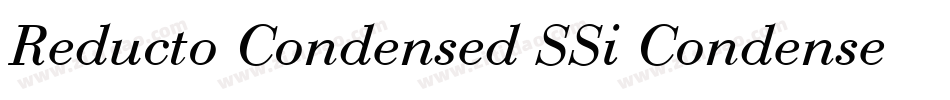 Reducto Condensed SSi Condensed字体转换